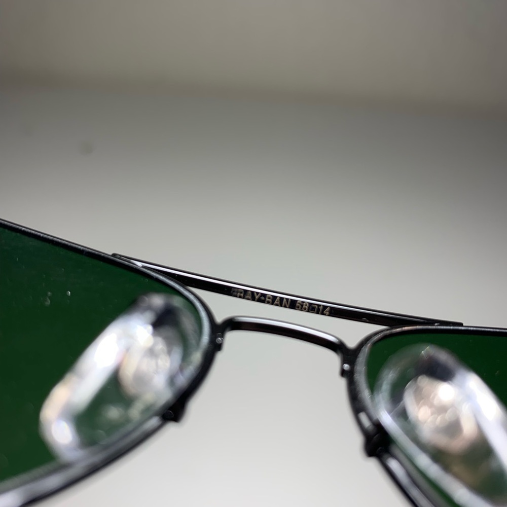 SALE!! Rayban Aviators Black Green Lenses - Picture 3 of 5